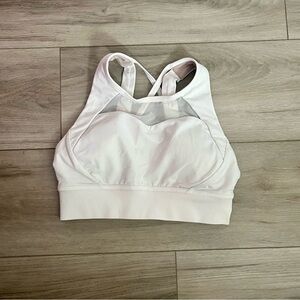 Lululemon Womens Athletic Hook & Clasp Back Racerback White Sports Bra Size 4
